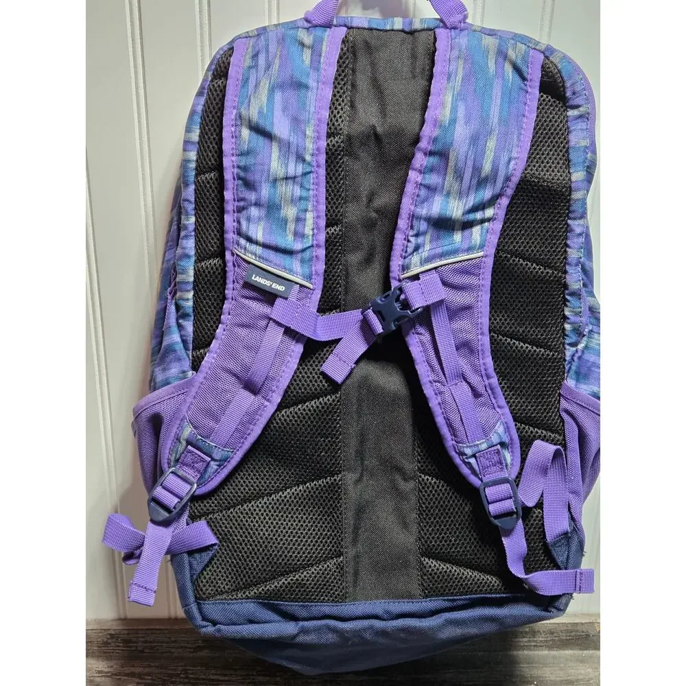 Lands End Multi Color Multi Compartment Backpack With Padded Straps